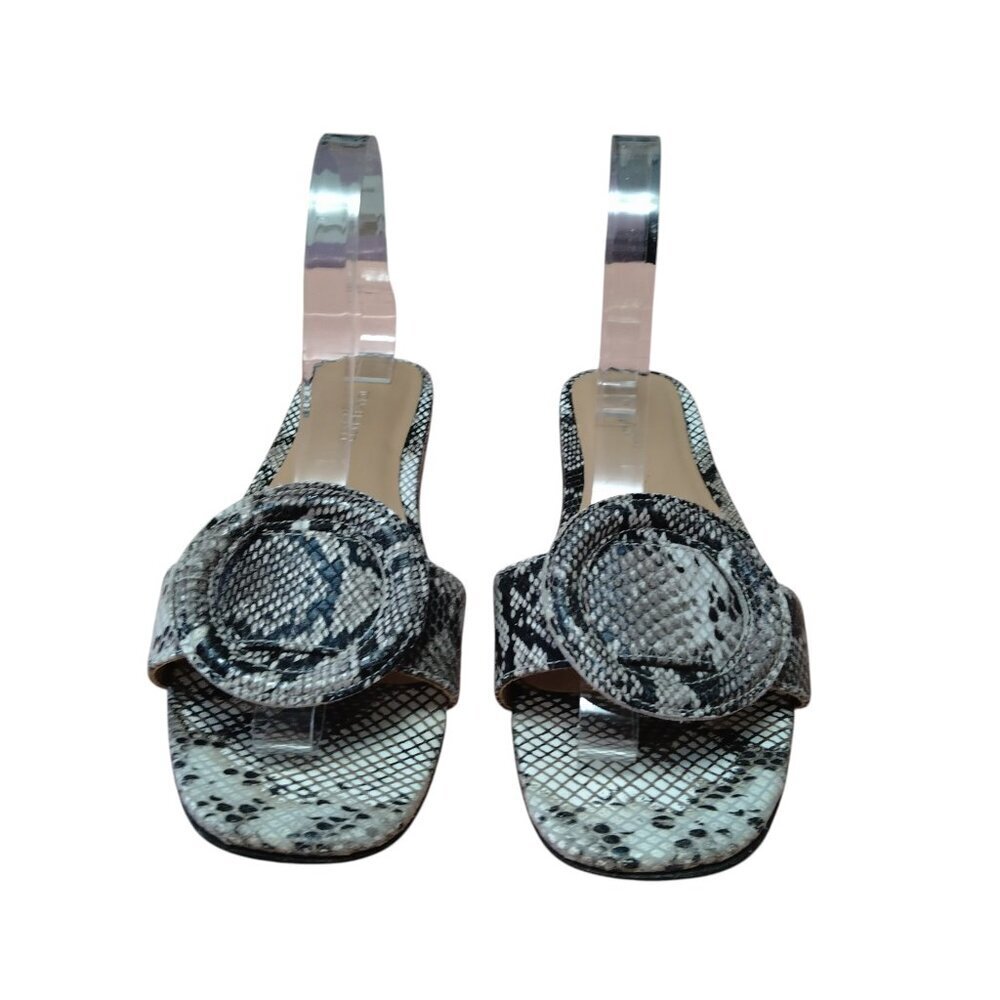 Tony Bianco Women's Size 8 Snake Print Slip On Flat Sandals Faux Leather